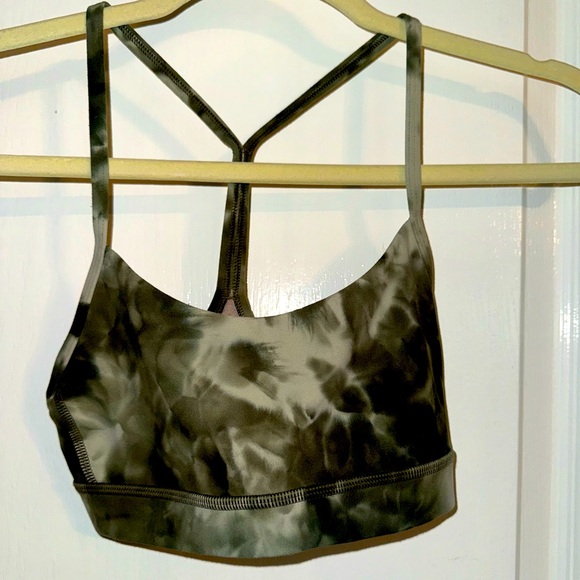 Lululemon Flow Y Lululemon Army Green Tie Dye Top Size 32A - Picture 1 of 9